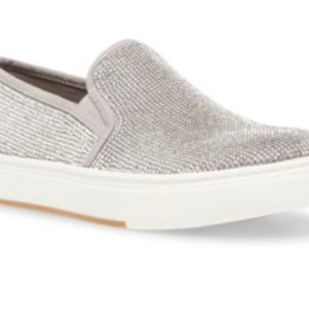 Shimmering Silver Slip-On Shoes
